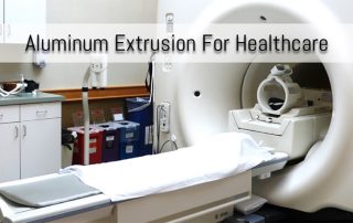 MRI Machine with Label 'Aluminum Extrusion for Healthcare' across the top